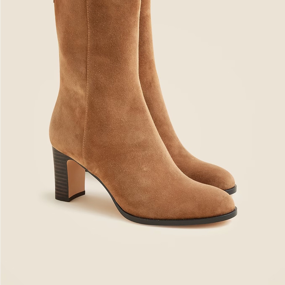 J. Crew Suede Ankle Boots in Hazelnut Latte
